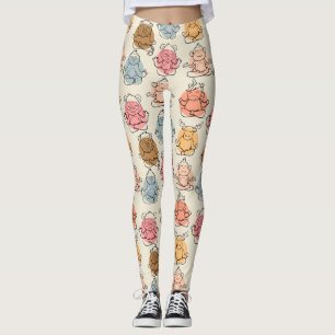 Yoga poses pattern Yoga seamless pattern 42 Leggings