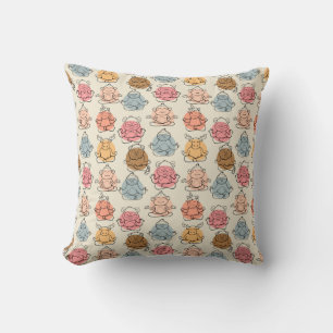 Yoga poses pattern Yoga seamless pattern 42 Throw Pillow