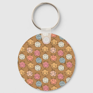 Yoga poses pattern Yoga seamless pattern 43 Keychain