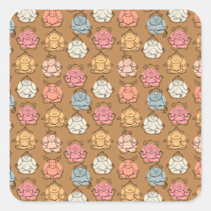 Yoga poses pattern Yoga seamless pattern 43 Square Sticker