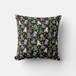 Yoga poses pattern Yoga seamless pattern 45 Throw Pillow