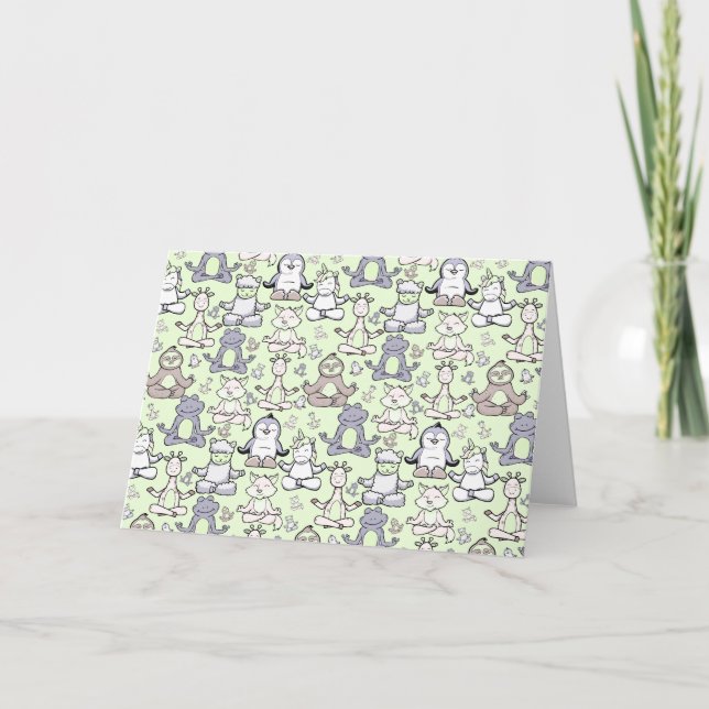 Yoga poses pattern | Yoga seamless pattern 46 Card (Front)