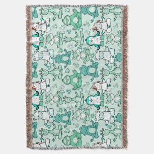 Yoga poses pattern   Yoga seamless pattern 47 Throw Blanket