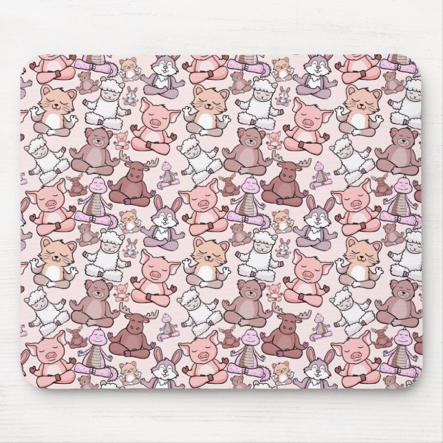Yoga poses pattern | Yoga seamless pattern 48 Mouse Pad (Front)
