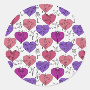 Yoga poses pattern   Yoga seamless pattern 4 Classic Round Sticker
