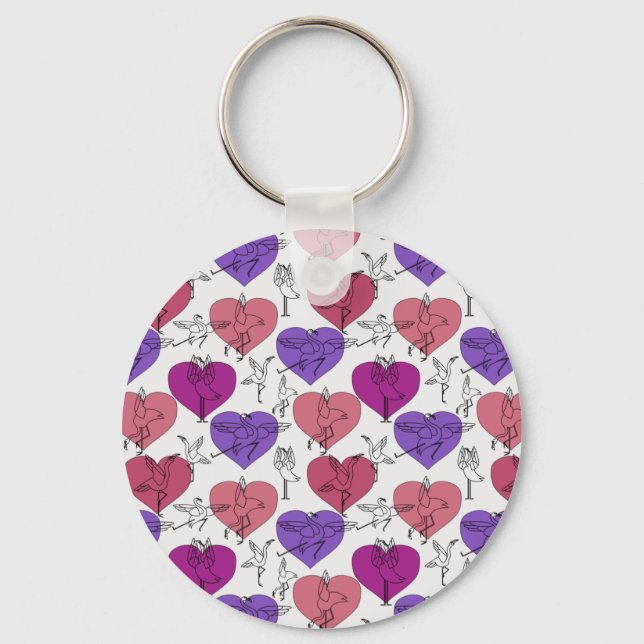 Yoga poses pattern | Yoga seamless pattern 4 Keychain (Front)