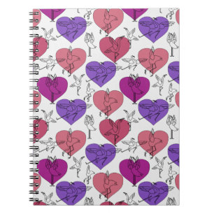Yoga poses pattern Yoga seamless pattern 4 Notebook