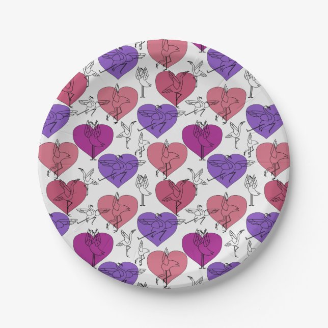 Yoga poses pattern | Yoga seamless pattern 4 Paper Plate (Front)
