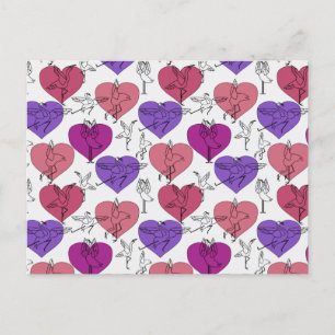 Yoga poses pattern   Yoga seamless pattern 4 Postcard