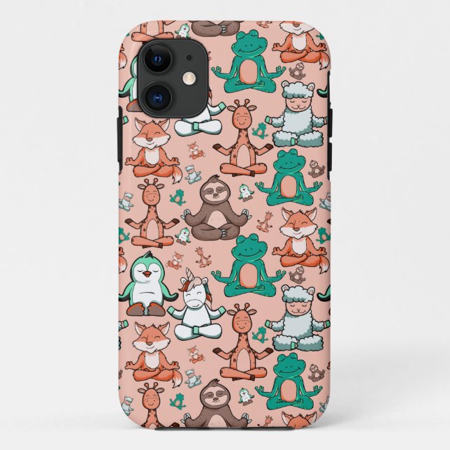 Yoga poses pattern | Yoga seamless pattern 54 Case-Mate iPhone Case (Back)