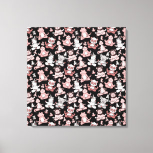 Yoga poses pattern   Yoga seamless pattern 55 Canvas Print