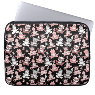 Yoga poses pattern   Yoga seamless pattern 55 Laptop Sleeve