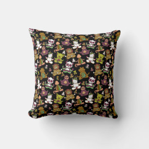 Yoga poses pattern Yoga seamless pattern 57 Throw Pillow