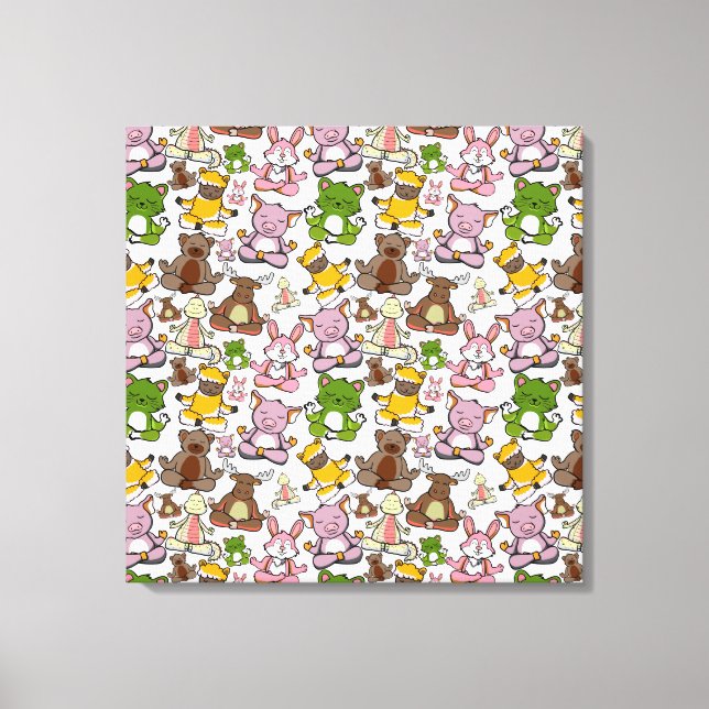 Yoga poses pattern | Yoga seamless pattern 58 Canvas Print (Front)