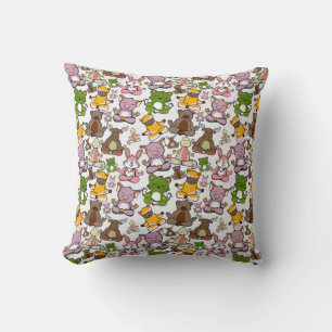 Yoga poses pattern Yoga seamless pattern 58 Throw Pillow