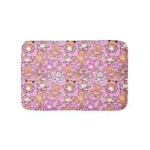 Yoga poses pattern   Yoga seamless pattern 59 Bath Mat