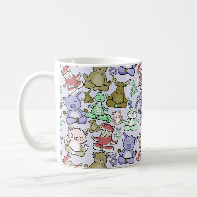 Yoga poses pattern | Yoga seamless pattern 60 Coffee Mug (Left)