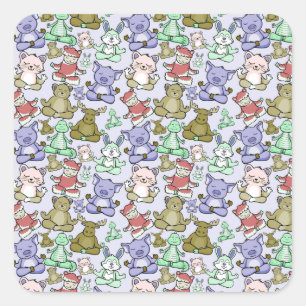 Yoga poses pattern   Yoga seamless pattern 60 Square Sticker