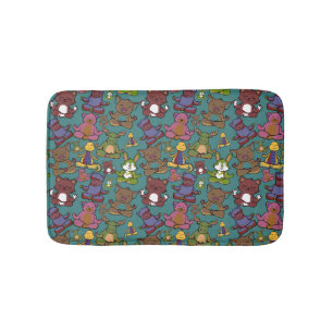 Yoga poses pattern   Yoga seamless pattern 65 Bath Mat
