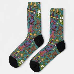 Yoga poses pattern Yoga seamless pattern 65 Wrap Socks