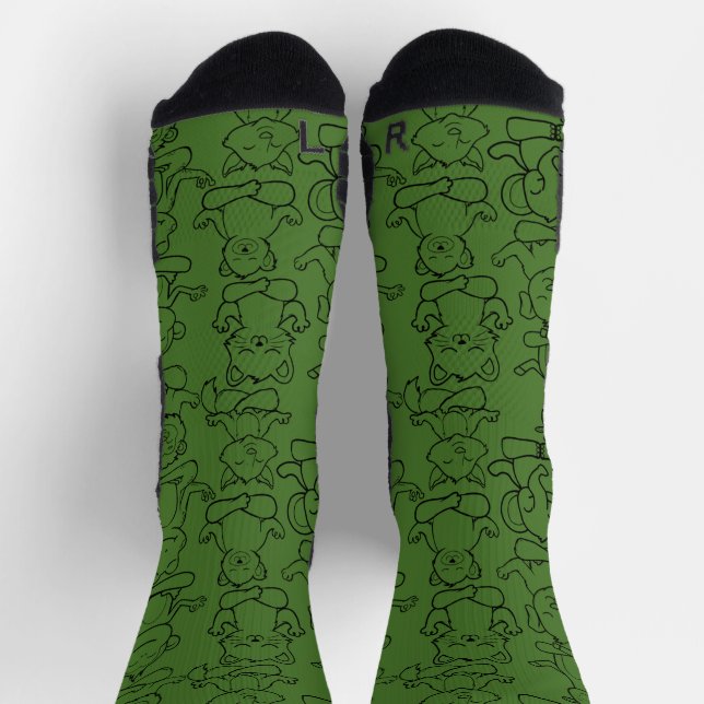 Yoga poses pattern | Yoga seamless pattern 8 Canva Socks (Top)