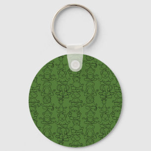 Yoga poses pattern Yoga seamless pattern 8 Keychain