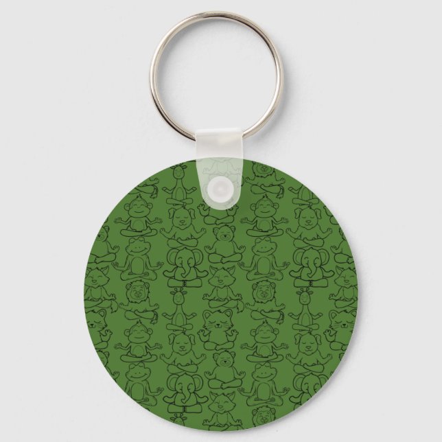 Yoga poses pattern | Yoga seamless pattern 8 Keychain (Front)