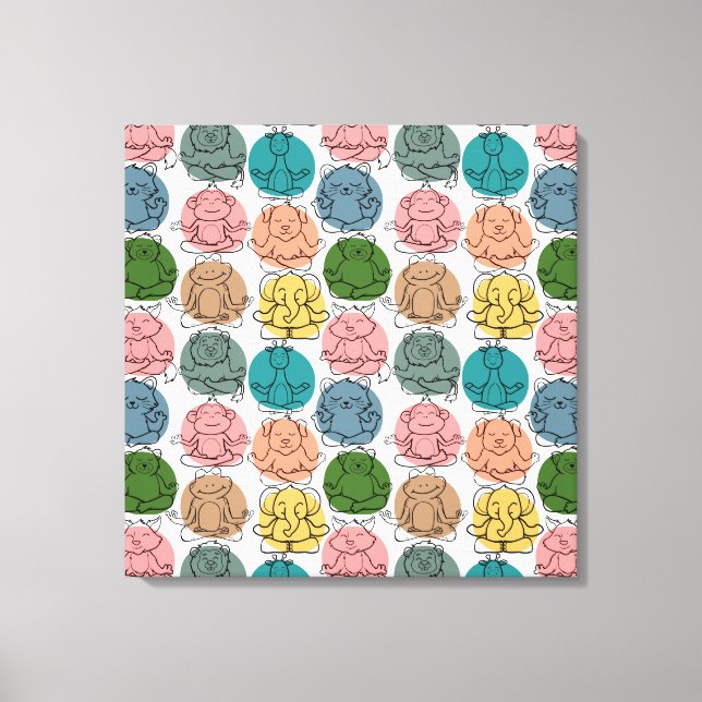 Yoga poses pattern | Yoga seamless pattern 9 Canvas Print (Front)