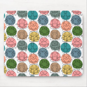 Yoga poses pattern Yoga seamless pattern 9 Mouse Pad