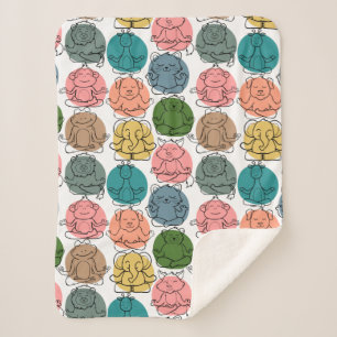 Yoga poses pattern Yoga seamless pattern 9 Sherpa Blanket