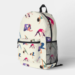Yoga Poses Printed Backpack