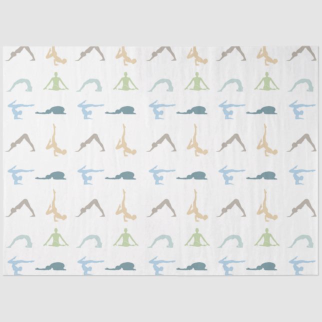 Yoga poses silhouette mindfulness meditation tissue paper (Front)