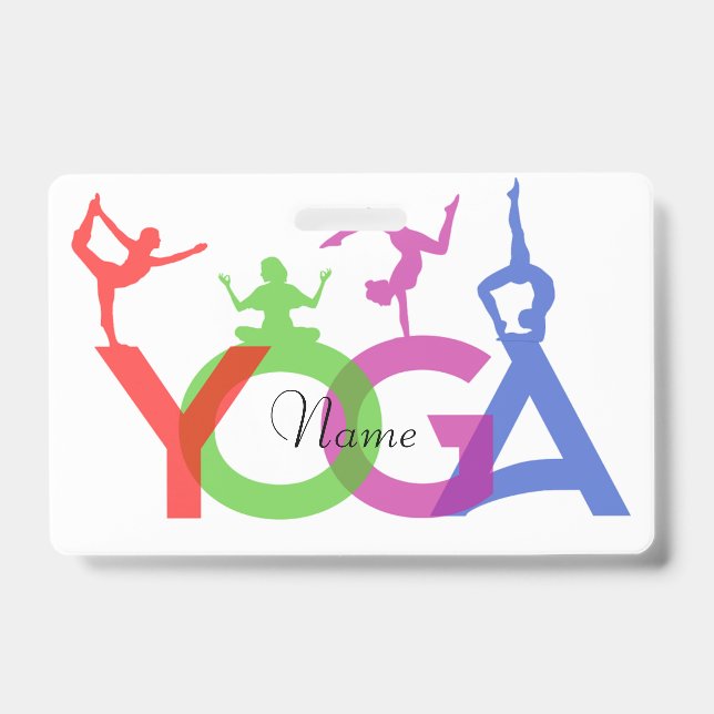 Yoga Poses Silhouettes Thunder_Cove Badge (Front)