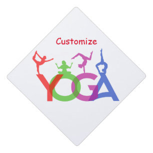Yoga Poses Silhouettes Thunder_Cove Graduation Cap Topper
