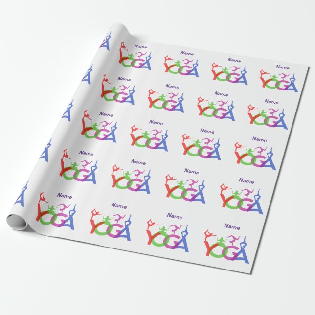 Yoga Poses Silhouettes Thunder_Cove  Wrapping Paper (Unrolled)