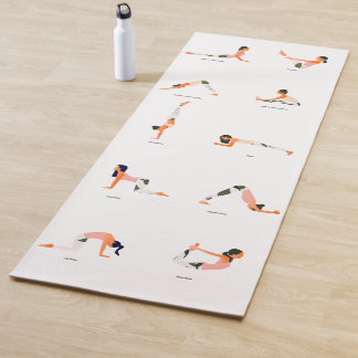 Yoga Poses Themed Yoga Mat