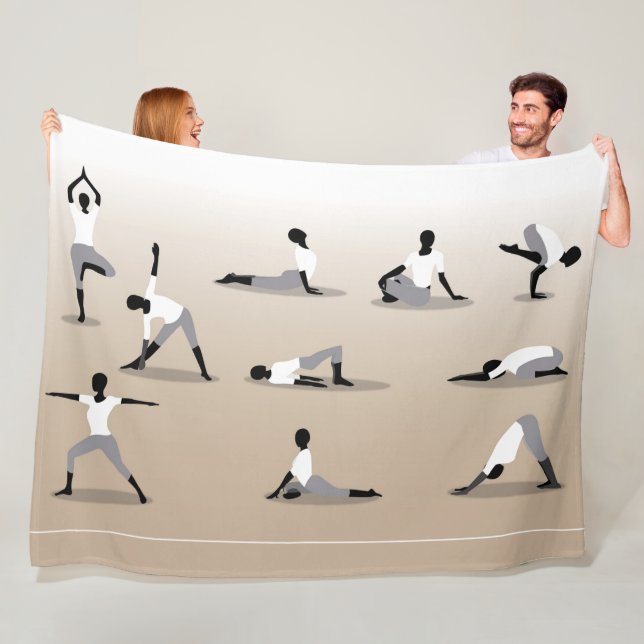YOGA POSITIONS FLEECE BLANKET (In Situ)