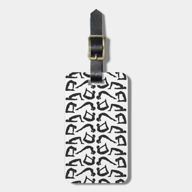 Yoga Positions Silhouettes Luggage Tag (Front Vertical)