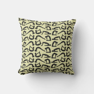 Yoga Positions Silhouettes Throw Pillow