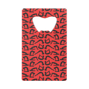 Yoga Positions Silhouettes Wallet Bottle Opener