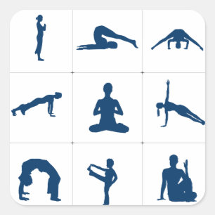 Yoga Positions Zen Meditation Square Sticker