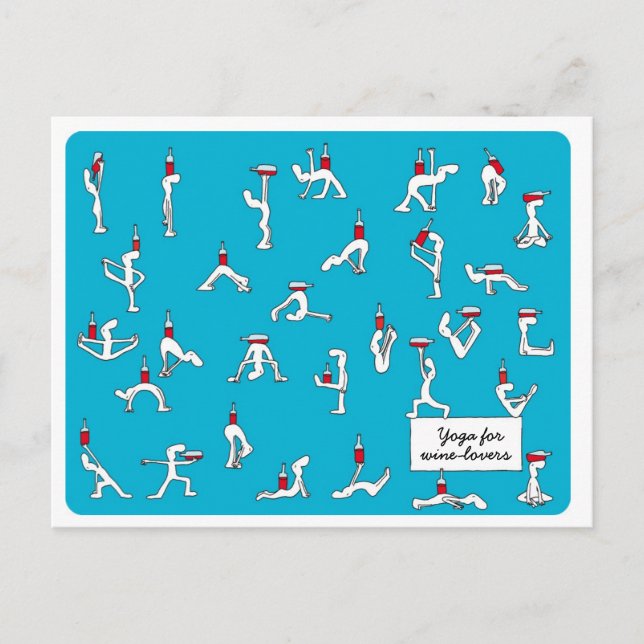 Yoga pour la carte postale de Winelovers (Devant)