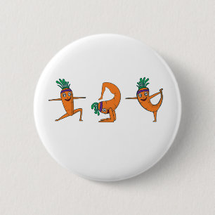 Yoga Practicing Carrot Pose Meditation Funny Butto 2 Inch Round Button