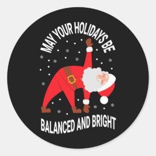 Yoga Practitioner Namasleigh Xmas Meditation Chris Classic Round Sticker
