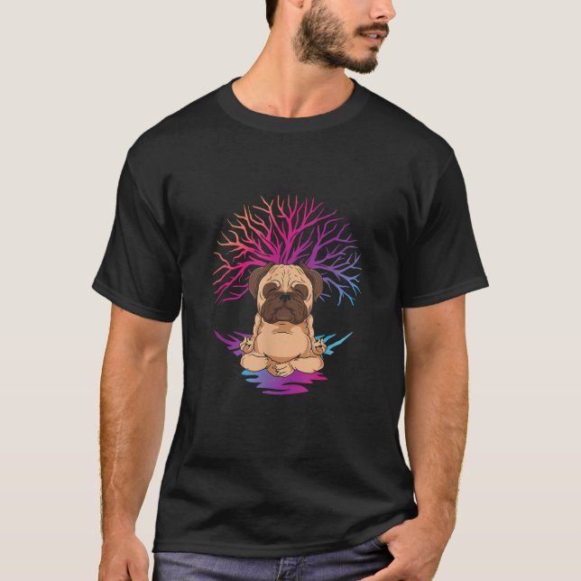 Yoga Pug for meditating dog owner  for Men Women K T-Shirt (Front)