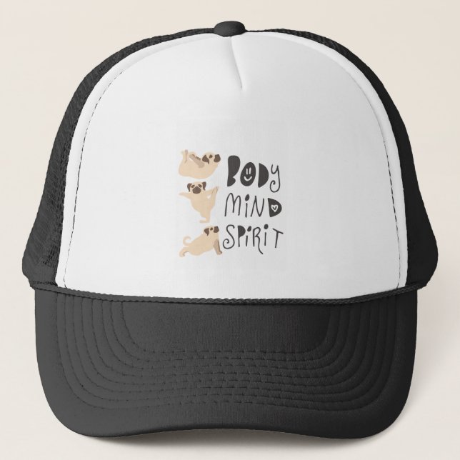 Yoga Pugs Trucker Hat (Front)