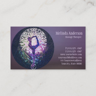 Yoga Purple Peace Tree of Life Business Card