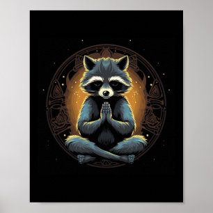 Yoga Raccoon Lovers Trash Panda  Poster