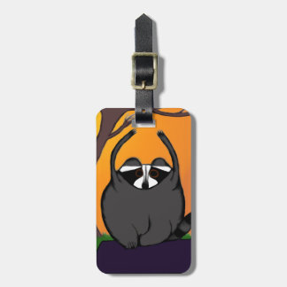 Yoga Raccoon luggage tag