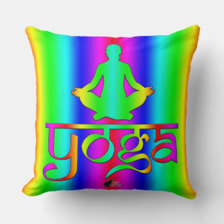 Yoga Rainbow Intentions Throw Pillow